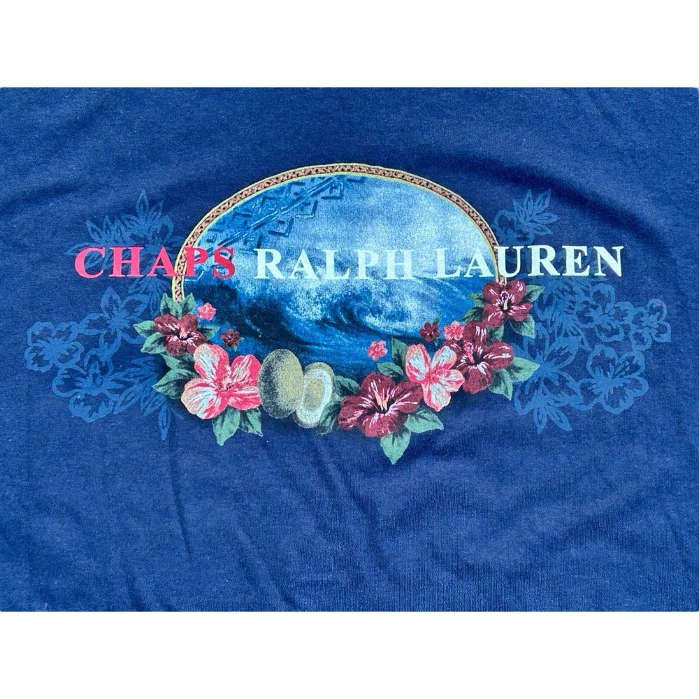 Vintage 90s Chaps Polo Ralph Lauren Big Spell Out T-Shirt‎ Men's Size XL